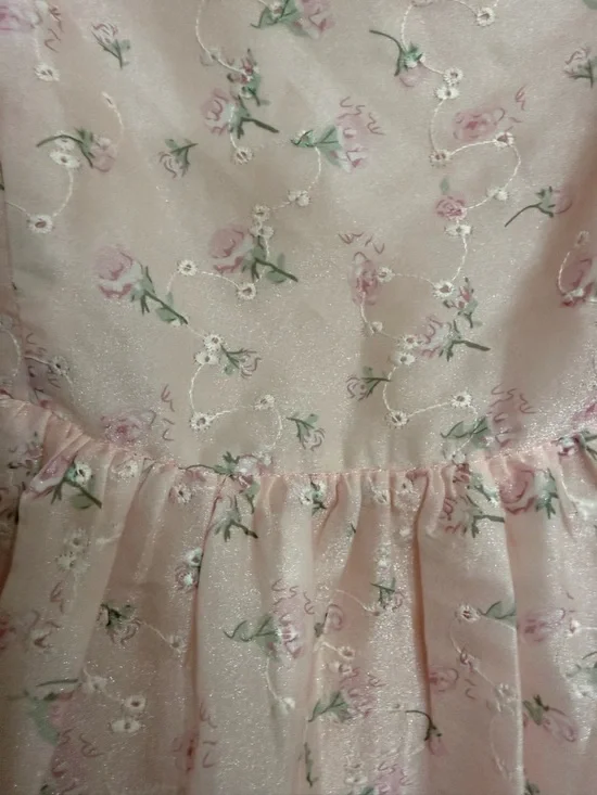 Altar'd State Pale Pink Floral Square-Neck Puff Sleeve Mini Dress - Picture 5 of 5